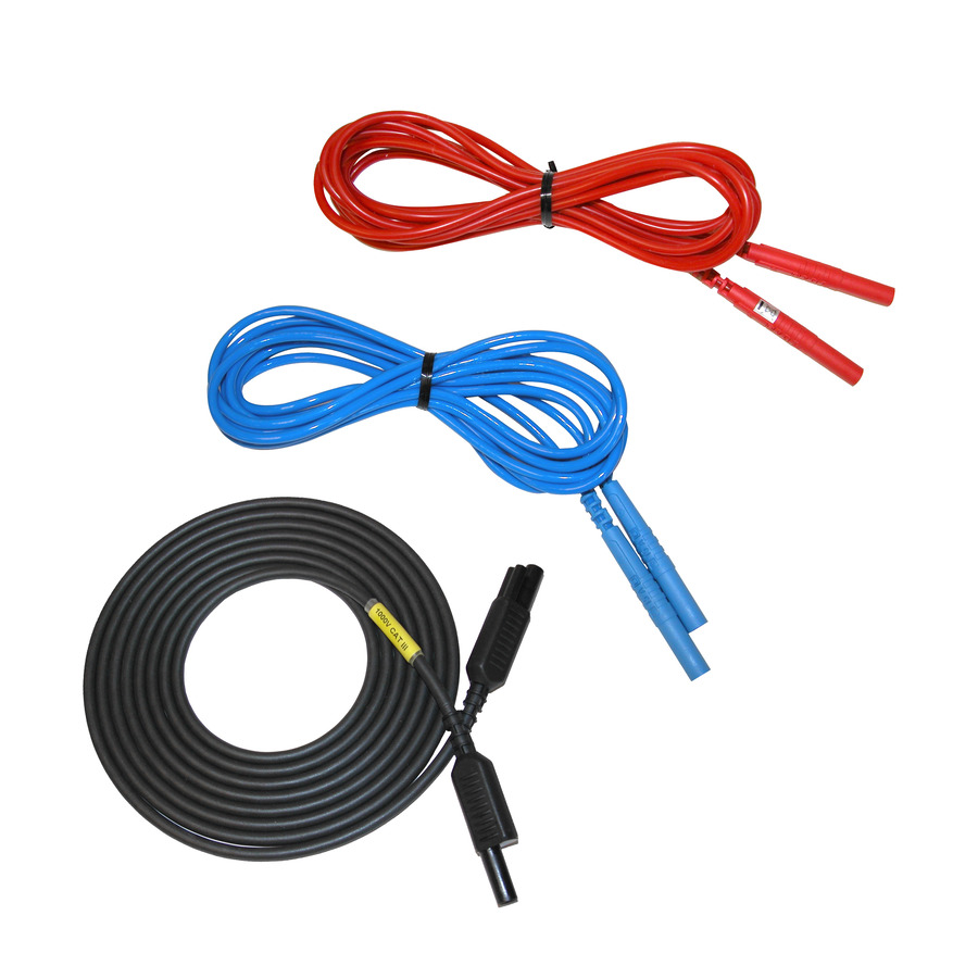 AEMC Instruments 2951.70 Lead Set of 3, Color-coded 10 ft Safety Leads for Models 1050 & 1060