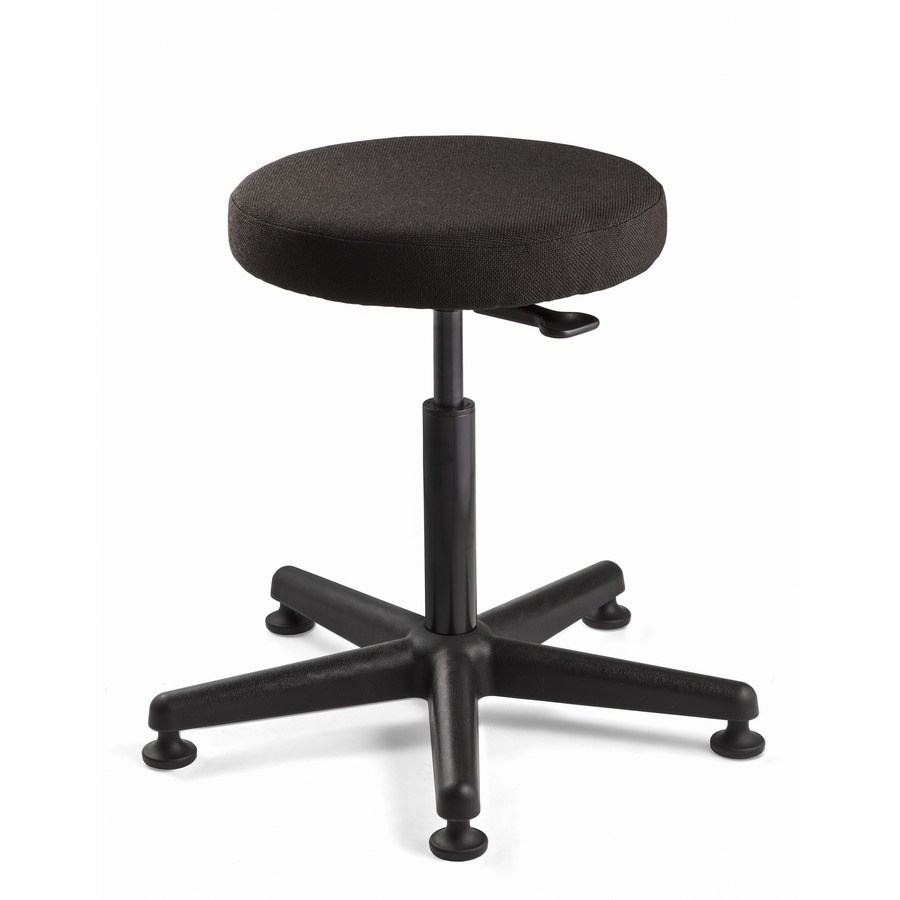 Bevco 3000-F-BLK Fabric Stool ESD, Black Nylon Base, Mushrom Glides, Adj. Height, 16"-21", Versa Series