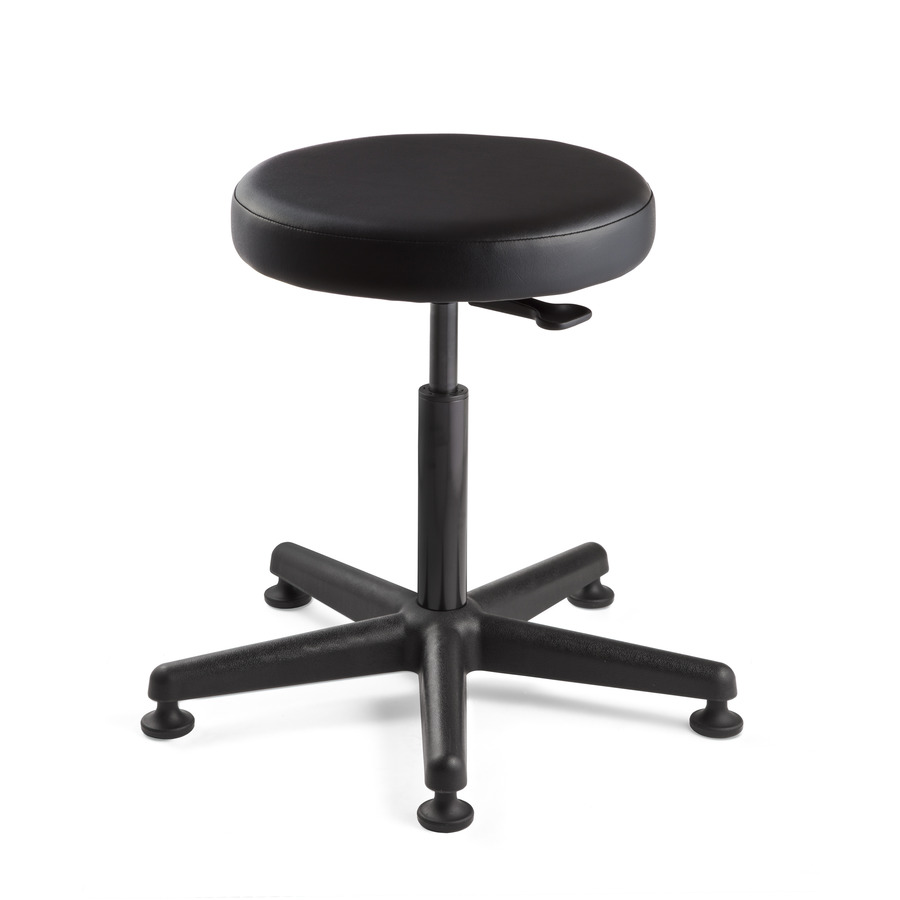 Bevco 3000-V Vinyl Stool, Black Nylon Base, Mushroom Glides, Adj. Height, 16"-21", Versa Series