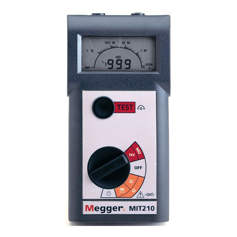 Megger MIT210 Insulation Tester, 1000 V, 1 GOhm, CAT III, MIT200 Series