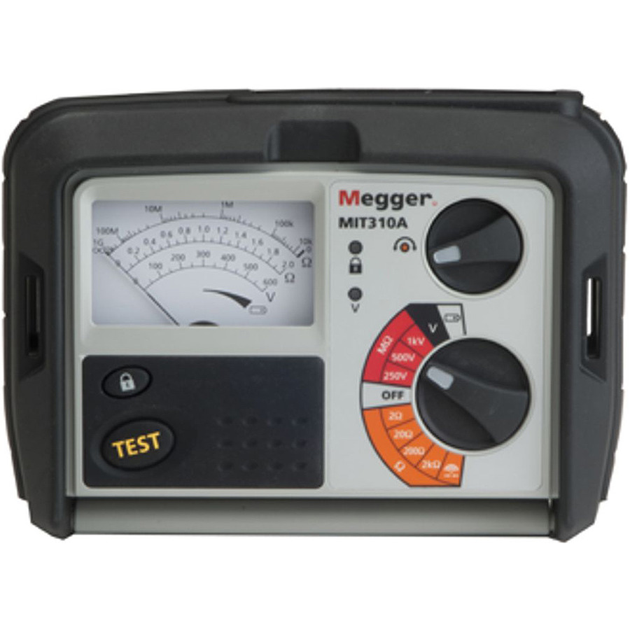 Megger MIT310A Insulation Tester, 1000 V, 500 V, 250 V, 999 MOhm, 2.5% Accuracy, CAT III, MIT300 Series