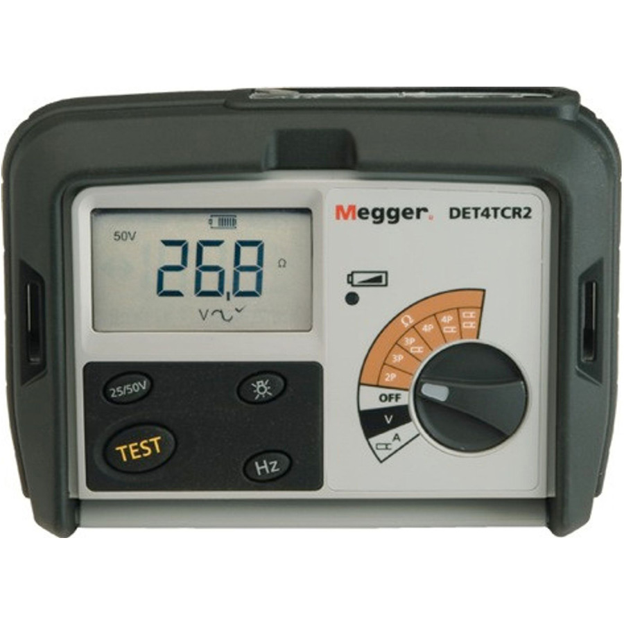 Megger DET4TCR2-CLAMP Earth Ground Tester, Soil Resistivity Tester, 200 kOhm, 4-Terminal, DET4 Series