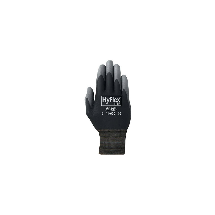 Ansell 205651 PAIRS Gloves, HyFlex, Nylon, Black, Small (7)