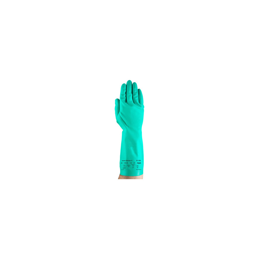 Ansell 117142 Gloves, Solvex, Nitrile, 15 mil, 13"L, Size 8, 12/Pkg