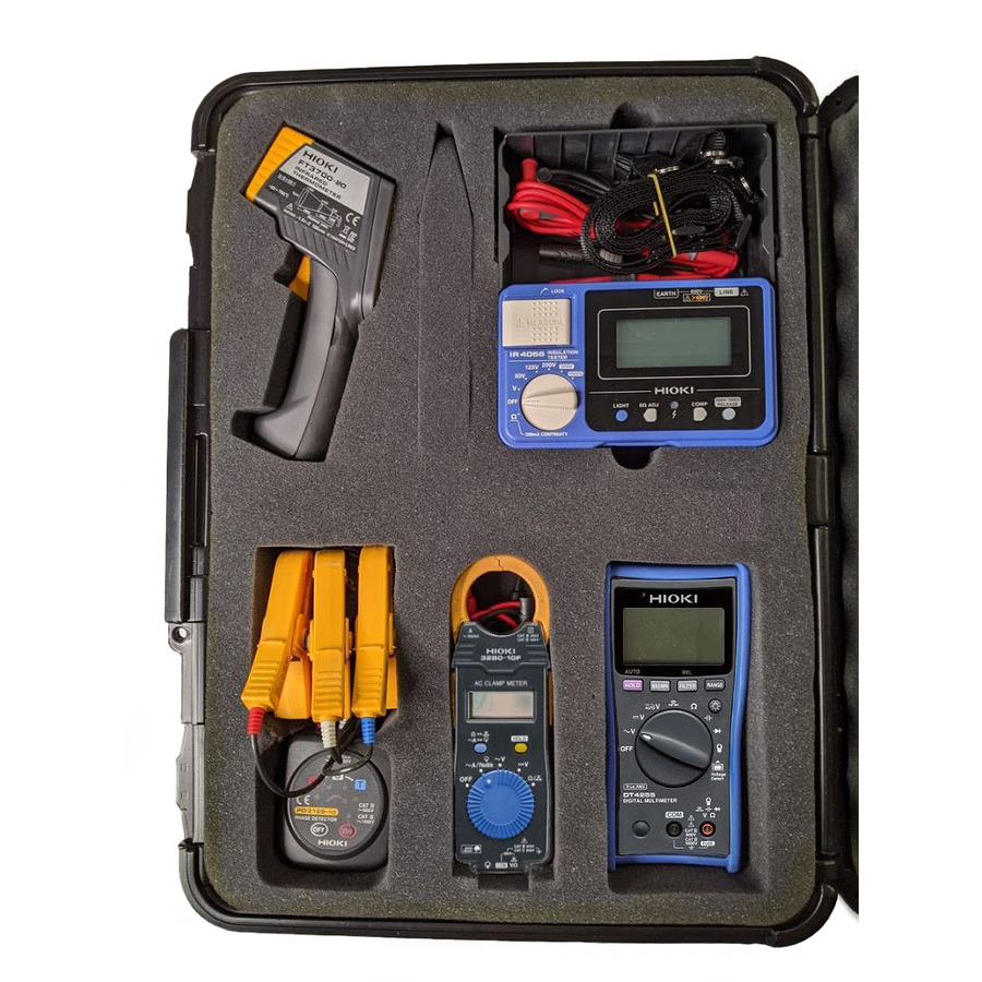 Hioki HPK-3 KIT HVAC/Electrical Contractor Kit, DMM, Clamp Meter, IR Thermometer, Phase Detector