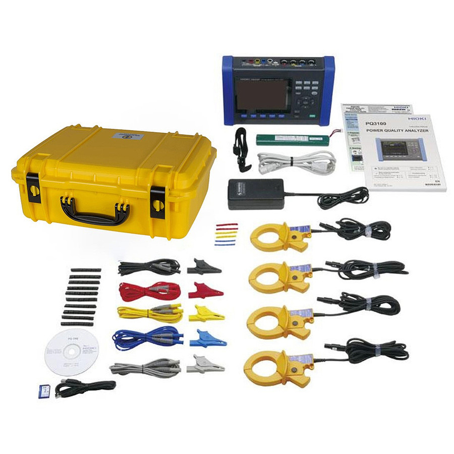 Hioki PQ3100-02/600 KIT Power Quality Analyzer Kit, 600A, 4xCT7136, Z4003, PQ3100/98 H-Case, PQ3100 Series