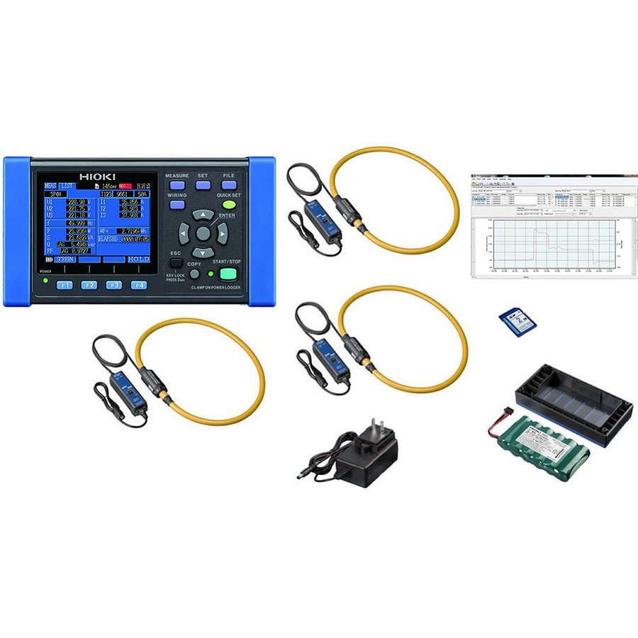 Hioki PW3360-20/5000Pro KIT Power Meter, 5000 A, Power Demand Analyzer Kit