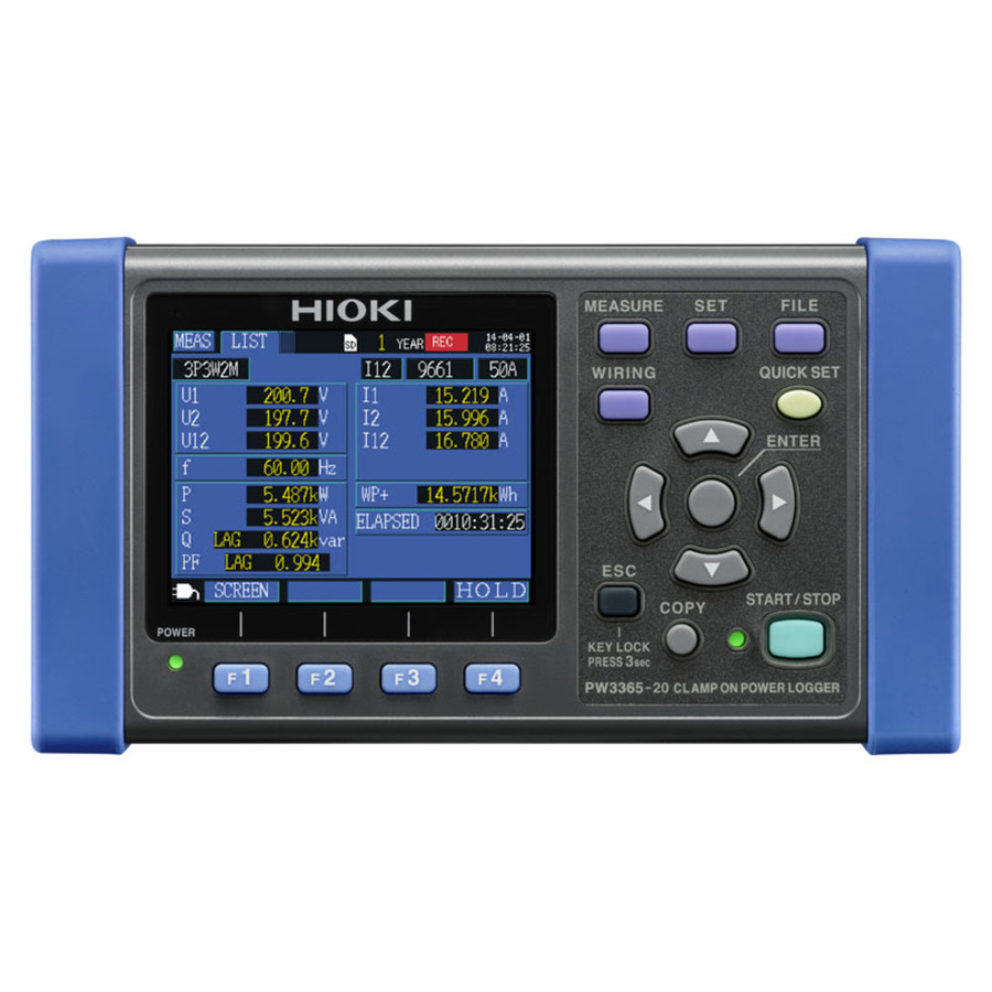 Hioki PW3365-20 Power Logger (w PW9020 Non Contact Voltage Sensors)