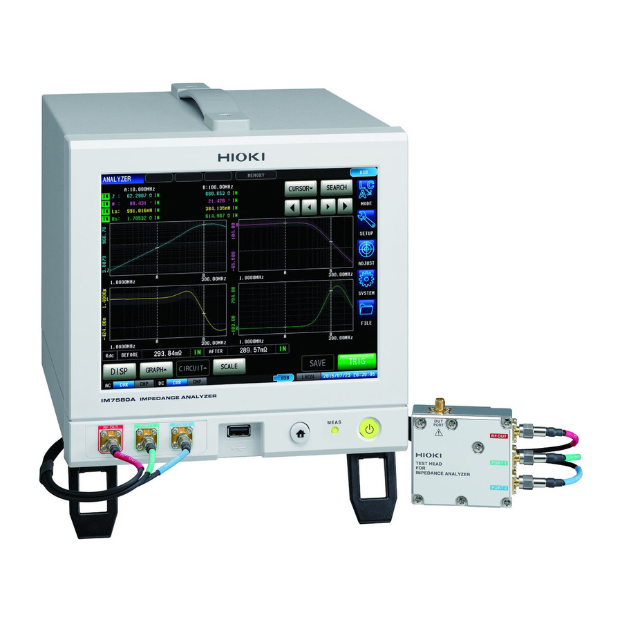 Hioki IM7580A-1 Impedance Analyzer, 1 MHz-300 MHz, 100 mOhms to 5 kOhms, w/1m Cable, IM7580 Series