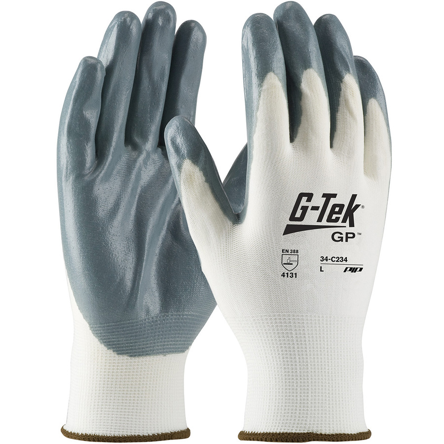 TestEquity: G-Tek 34-C234/L Gloves, Nitrile, Foam Grip, Seamless