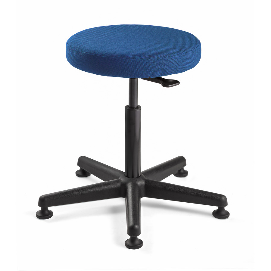 Bevco 3500-F-BLU Fabric Stool, Blue/Black, Nylon Base, Mushroom Glides, Adjustable Height 23"-33", Versa Series