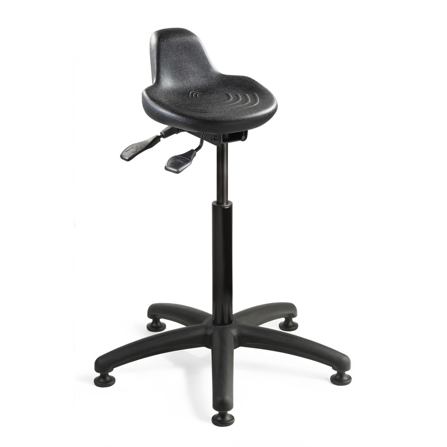 Bevco 3505 Polyurethane Seat, Sit Stand, Black Nylon Base, Mushroom Glides, Adj. Heigt 22"-32"