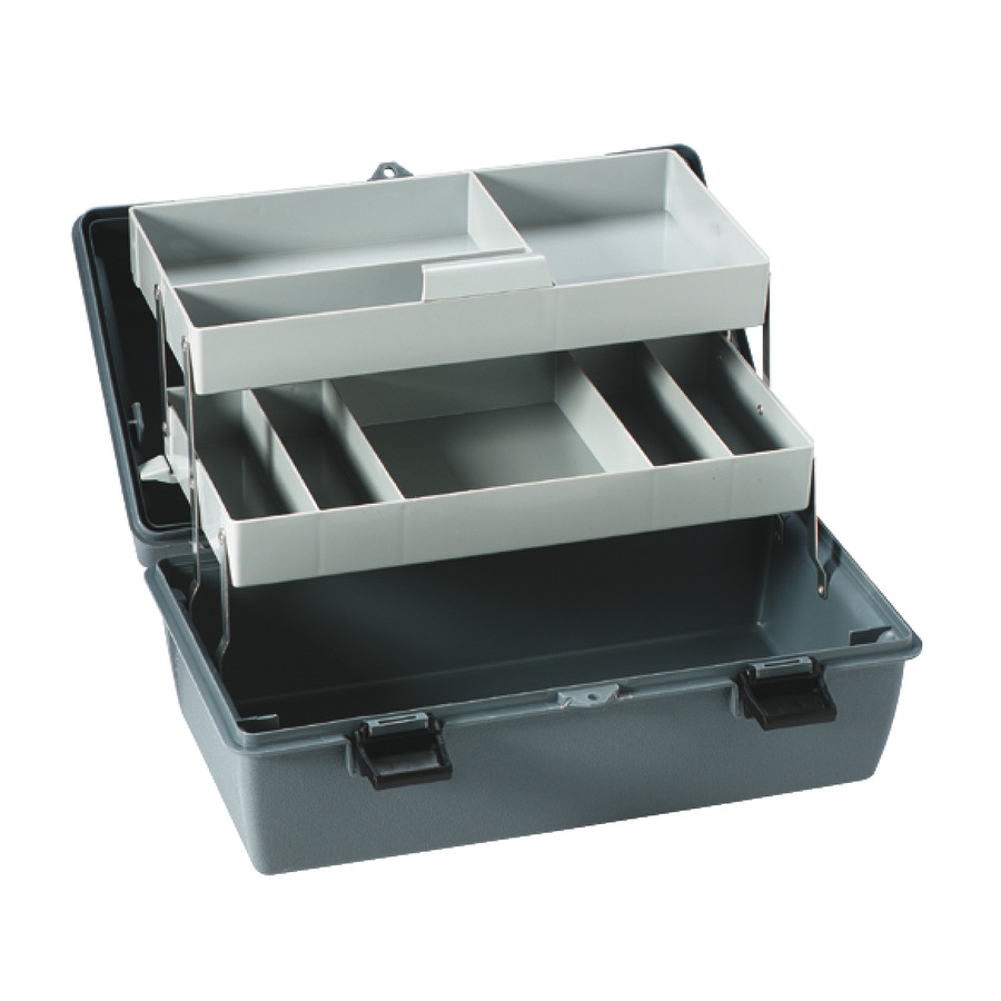 Flambeau 6755HS Cantilever-Tray Tool/Parts Box, 2 Trays, 8 Compartments