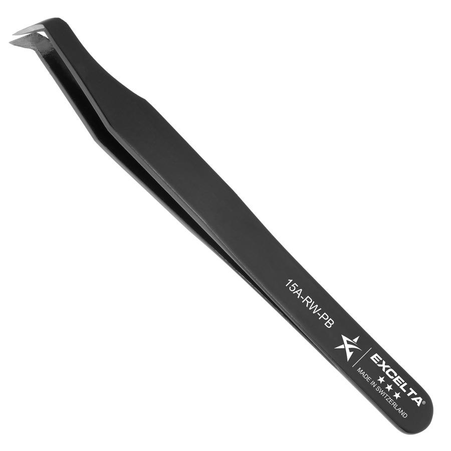 Excelta 15ARWPB Tweezers, 3Star Cutting, Round Head, Parallel Blade