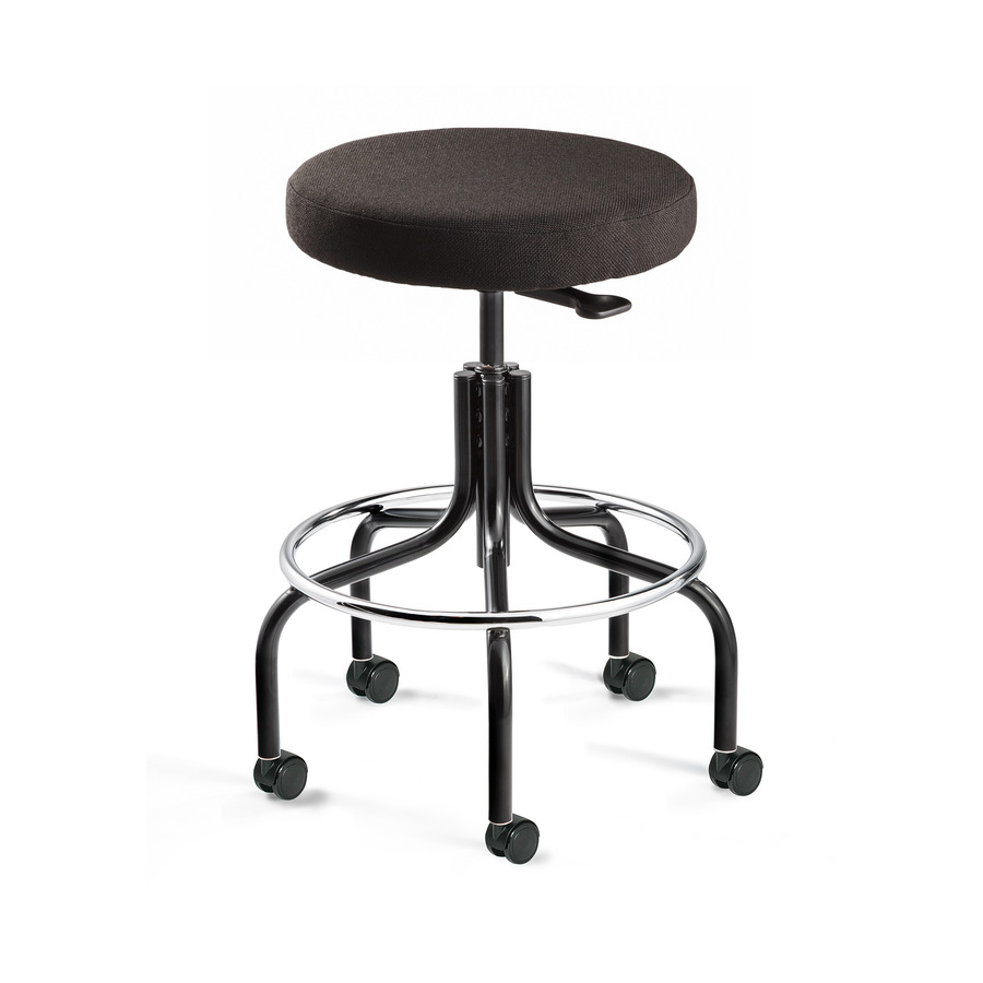 Bevco 3600-F-BLK-CADS/5 Fabric Stool, Black Nylon Base, Mushroom Glides, Adj. Height, 24"-29", Versa Series