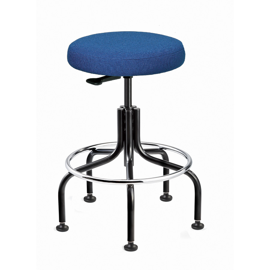 Bevco 3600-F-BLU Fabric Stool, Black Tubular Steel Base, Mushroom Glides, Adjustable Height 24"-29", Versa Series