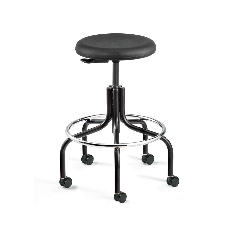 Bevco 3600-P-CADS/5 Fabric Stool ESD, Black Nylon Base, Mushrom Glides, Adj. Height, 24"-29", Versa Series