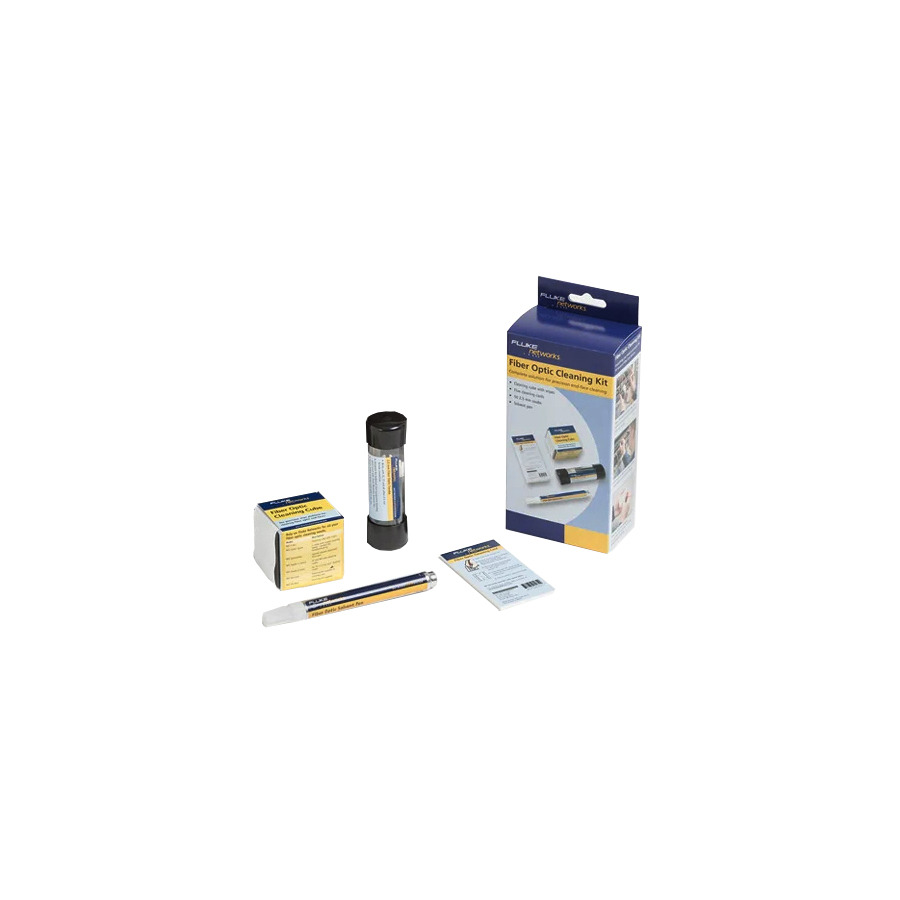 Fluke Networks NFC-KIT-BOX Fiber Optic Cleaning Kit, Cube, Pen, 2.5 Swabs, 5 Cards