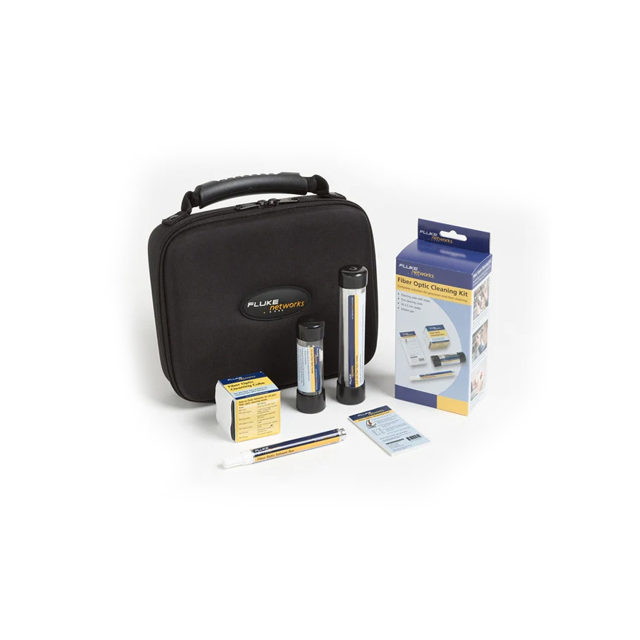 Fluke Networks NFC-KIT-CASE Fiber Optic Cleaning Kit: Case,Cube,Pen,1.25+2.5Swabs,10Cards