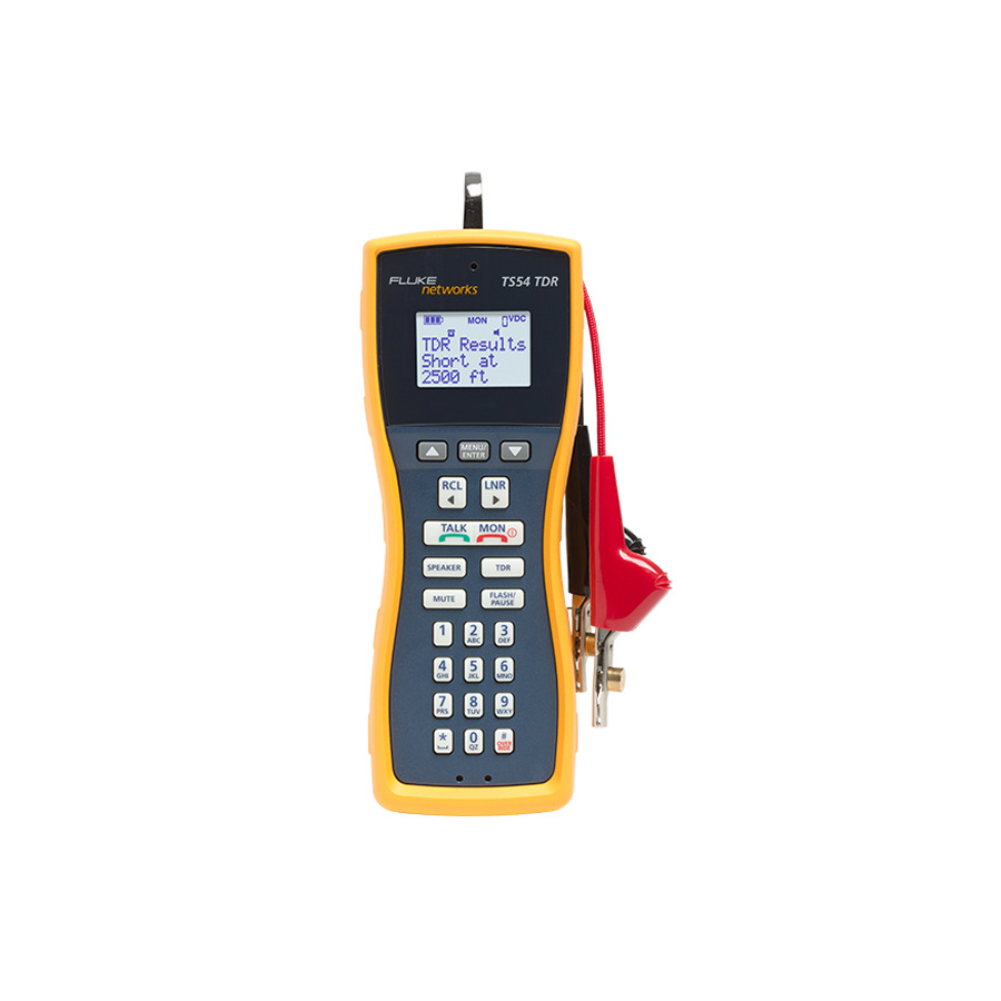 Fluke Networks TS54-BANA Ts54 Pro Lcd Butt-In Test Set + Tdr, 4mm Ban, X-Lg Alig, Test Prb