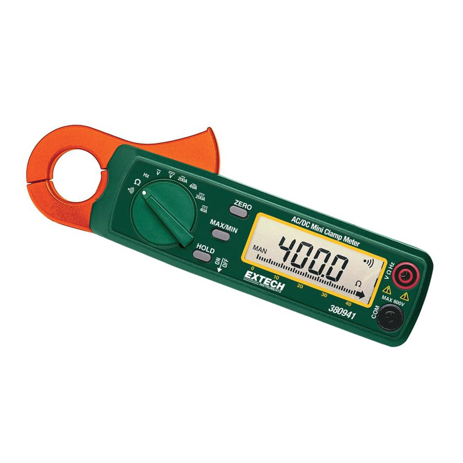 Extech 380941 Mini Clamp Meter, 200A AC/DC