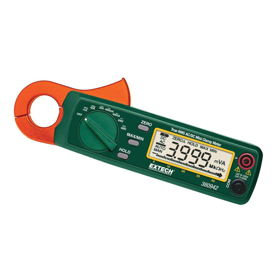 Extech 380942-NIST True RMS AC/DC Mini Clamp Meter, 30A with NIST