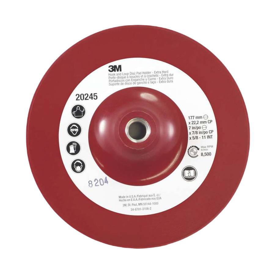 3M 7100101156 Disc Pad Holder, Hook and Loop, 4.5