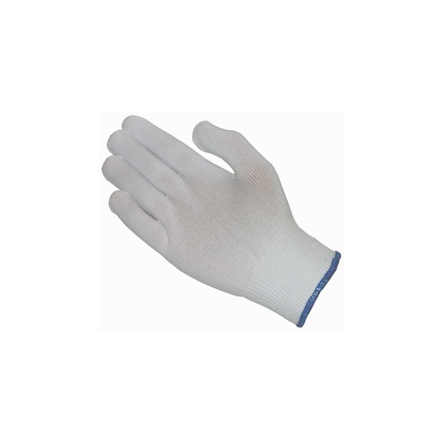 CleanTeam 40-730/XL Gloves, White, XL, 100% Nylon Liner w/o Coating, Full Finger, Lgt Wgt, 12/Pr