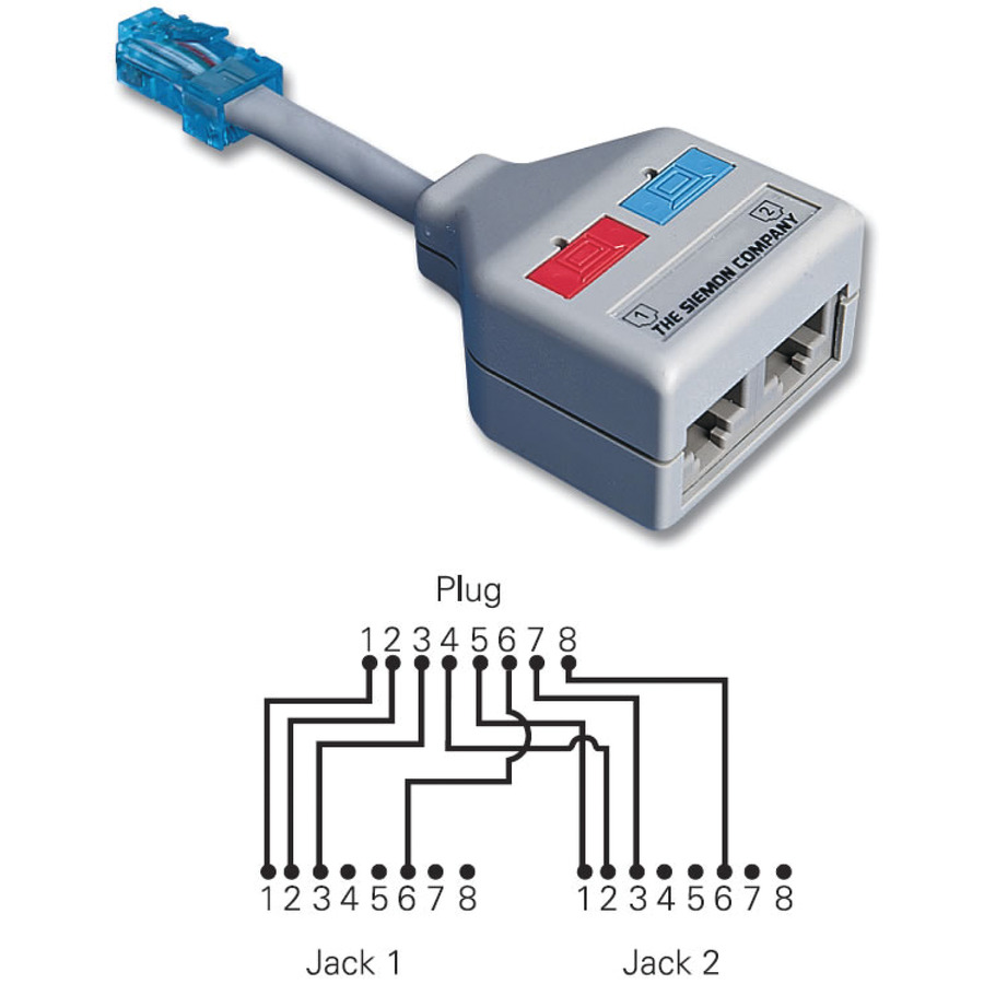 Siemon YT4-E2-U2 Modular Y Adapters