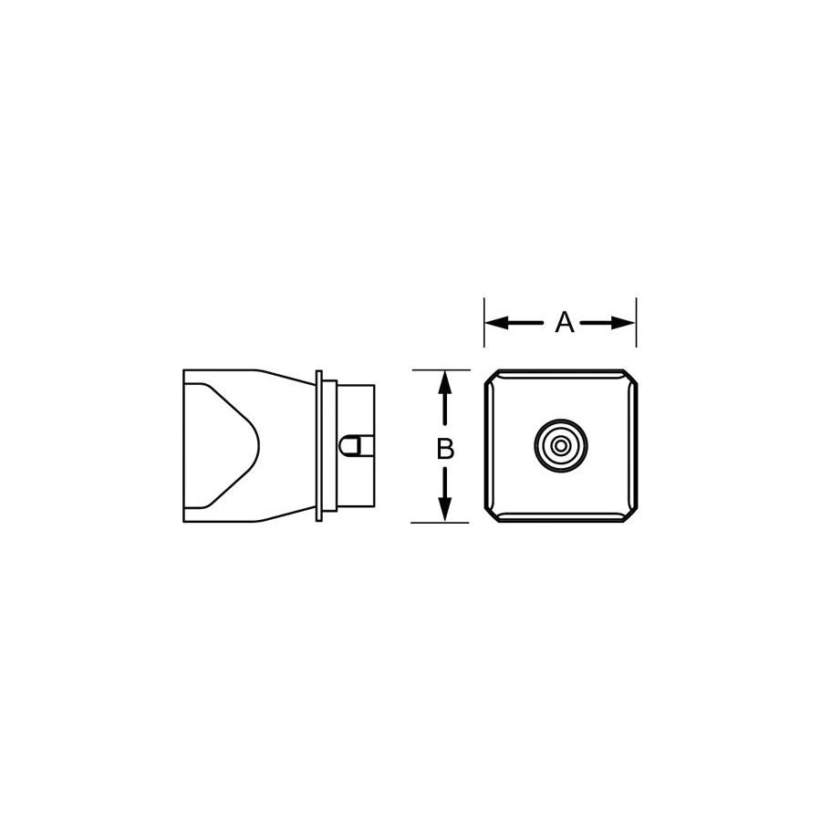 Weller T0058736818N Hot air nozzle, 14.8 x 14.8 mm, Four Sides Heated