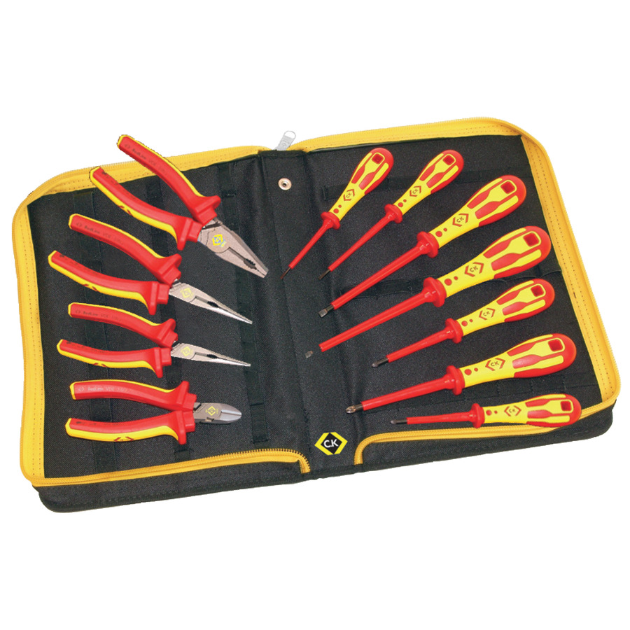 CK Tools T3675S VDE Insulated Pliers, SL & PH Screwdrivers 11 pc. Tool Set