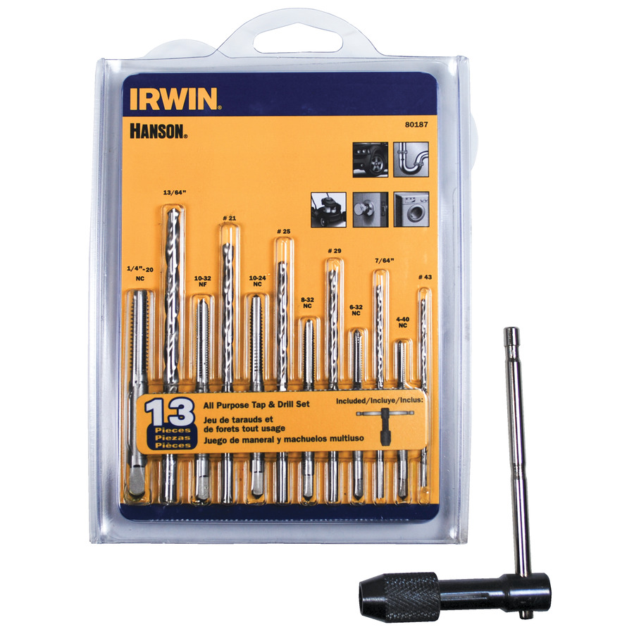 Irwin 80187 Drill & Tap Set, 13 Pieces, High Carbon & Speed