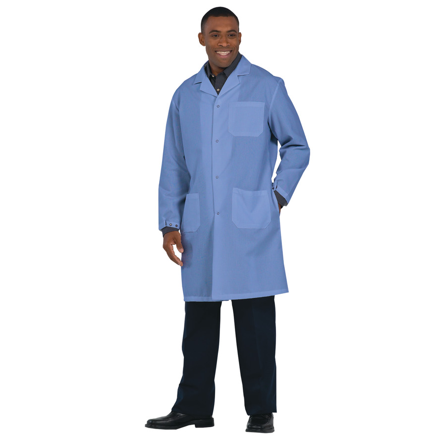 Worklon 473 ESD- Safe Knee Length Lab Coat, Blue, X-Large