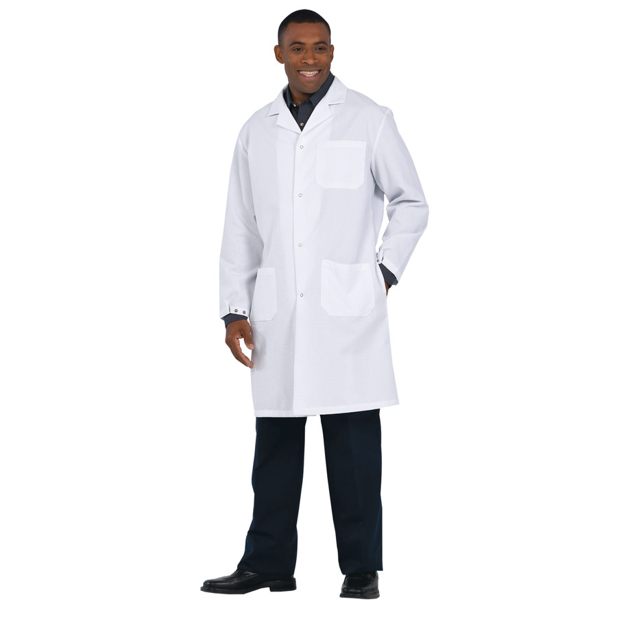 Worklon 463 MED Lab Coat Unisex Microstat White ESD Sz M