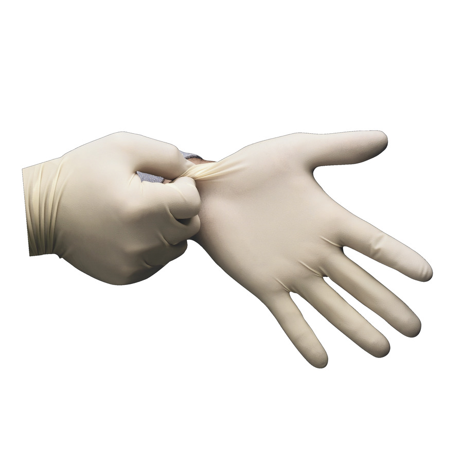 Techniglove TGL901S Cleanroom Latex Gloves, Cls100, PF, 9.5", Natural, Small, 100/Bag, TGL900 Series