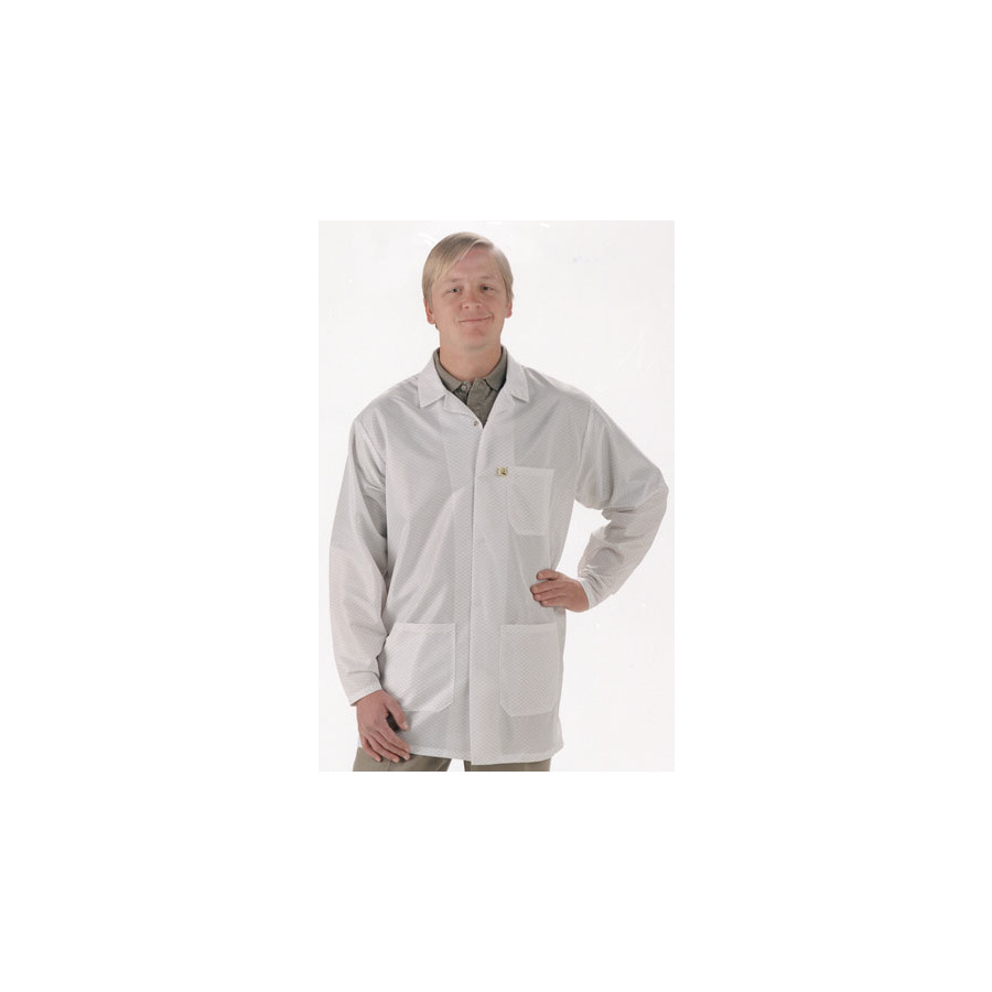 Tech Wear LEQ-13-S Econo$hield™ ESD-Safe 3/4 Length Shielding Coat, White, Small