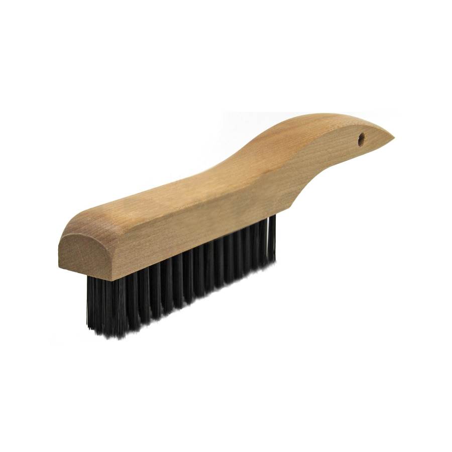 Gordon Brush 444CS Scratch Brush, Shoe Handle, Anti-Static, Carbon Steel/Wood, 1-1/8", ESD