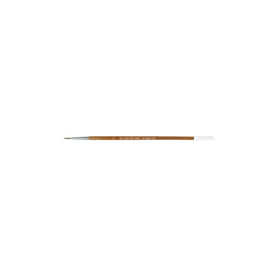 Gordon Brush 0906-00000 Artist Brush, Round, Anti-Static, Sable/Wood, Sz: #0, Trim: 0.295", OAL 7", ESD, 906 Series