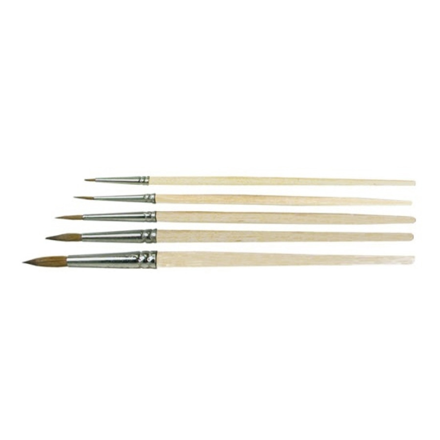 Gordon Brush 0907-02000 Artist Brush, Round, Anti-Static, Sable/Wood, Sz: #2, Trim: 0.433", OAL 7", 907 Series