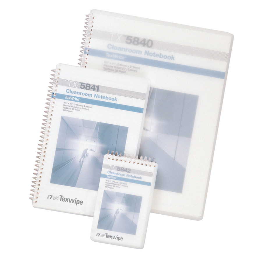 ITW Texwipe TX5741 Cleanroom Notebook Spiral 5-1/2" X 8-1/2", 10/Case