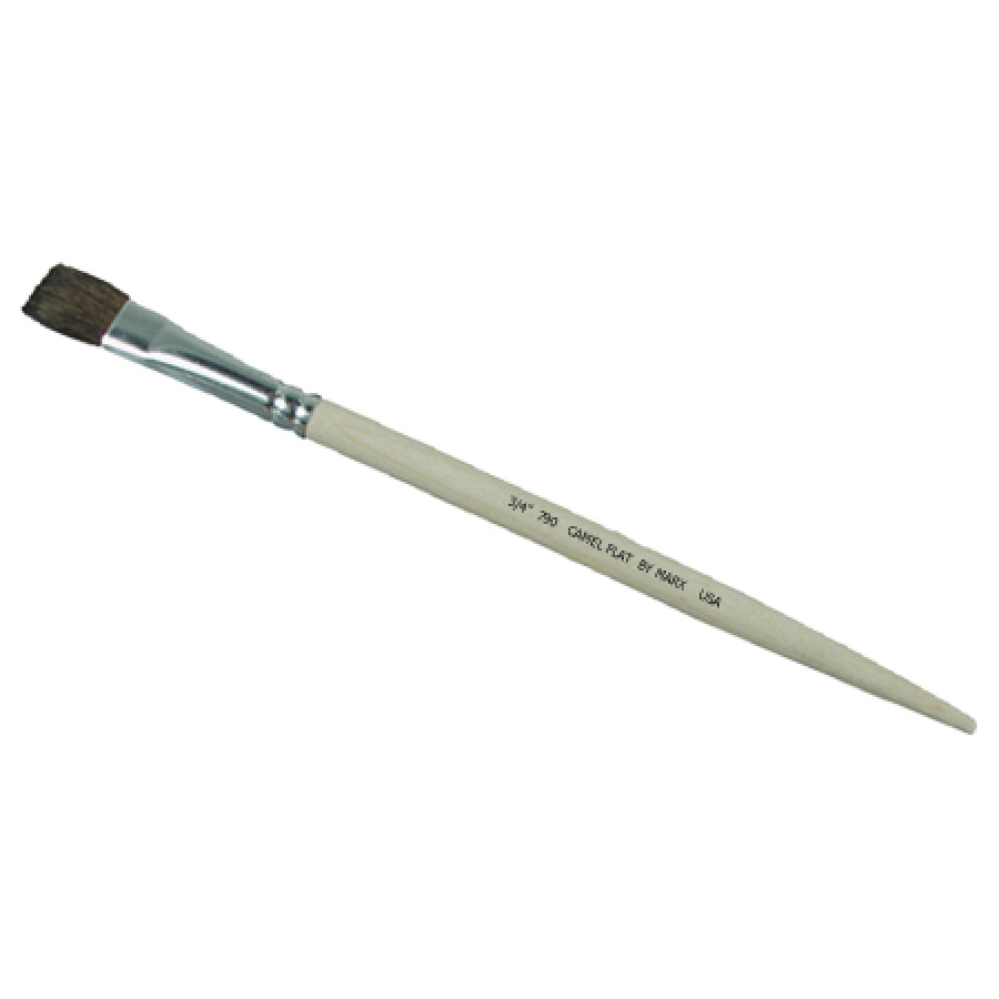 Gordon Brush 0790-00037 Artist Brush, Flat, Anti-Static, Camel/Wood, Sz: 3/8", Trim: 1/2", OAL 7", ESD, 790 Series