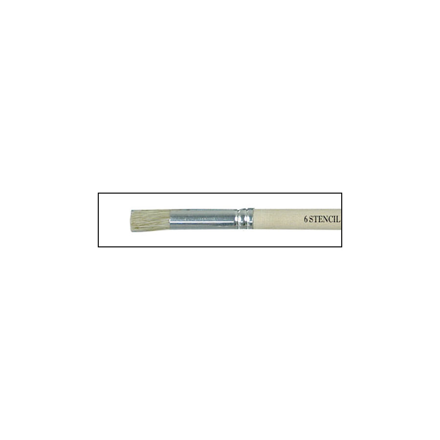 Gordon Brush 1501-06000 Artist Brush, Round, Anti-Static, Hog Bristle/Wood, Sz #6, Trim 3/4", OAL 5-7/16", ESD, 1501 Series