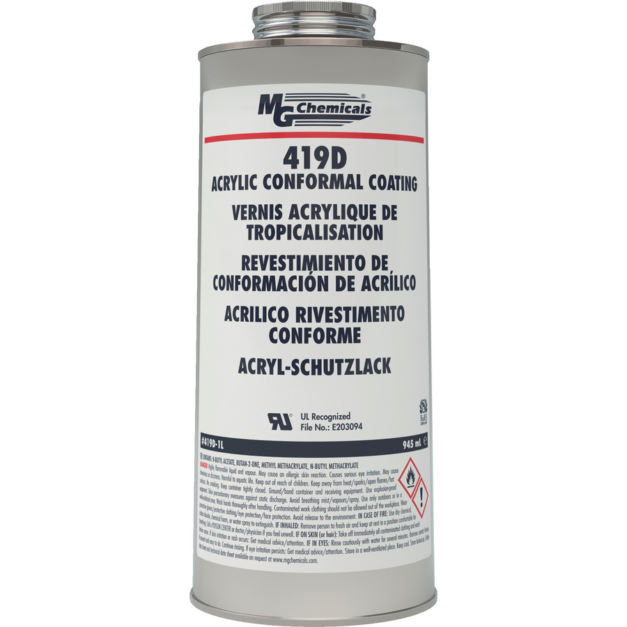 MG Chemicals 419D-1L Acrylic Conformal Coating, Can, 945ml, 1 qt.