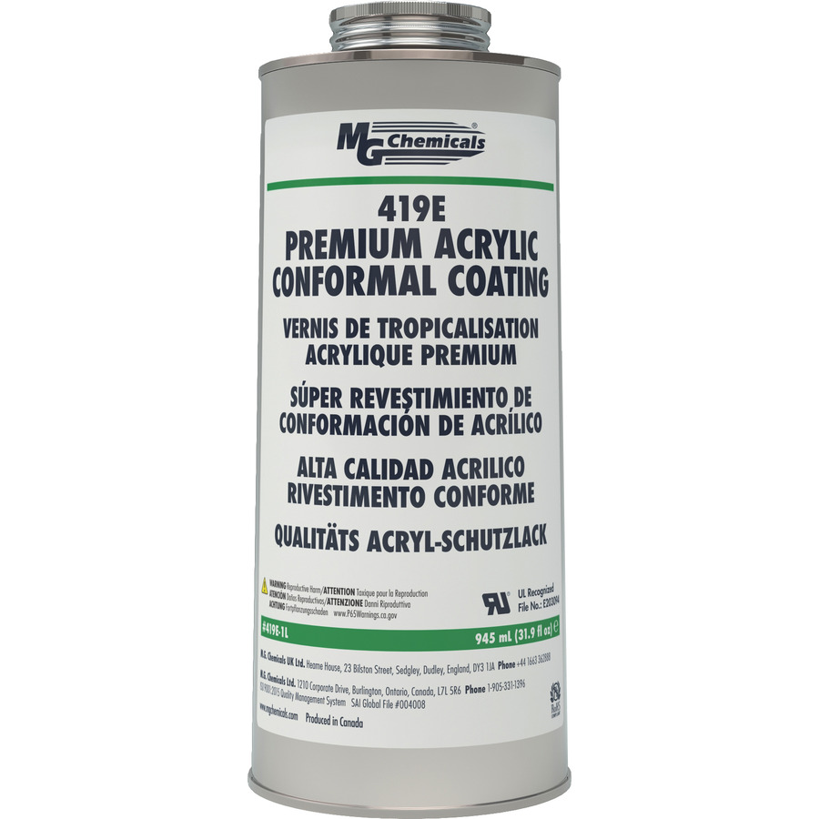 MG Chemicals 419E-1L Circuit Board Coating Spray, Can, 945ml, 2 pt.