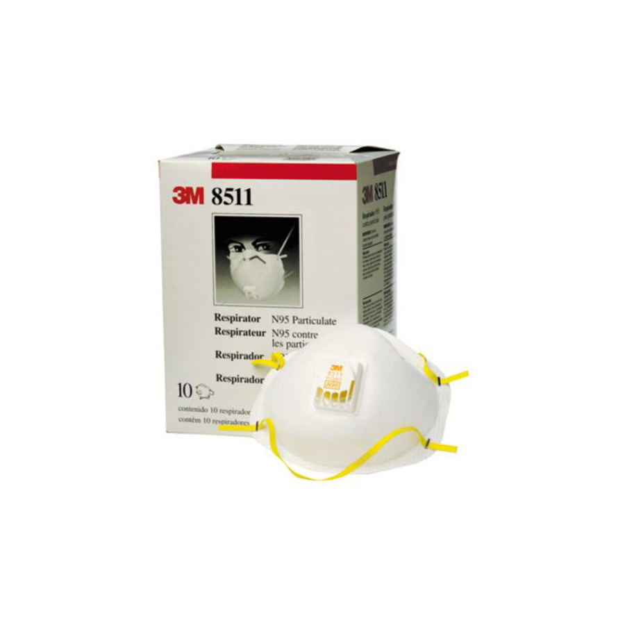 3M 8511 Face Masks, Particulate Respirator N95, Cool Flow Valve, Disposable, 80 Rolls/Case