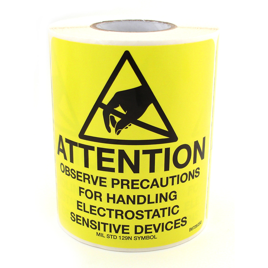 Botron B6728 4" x 4" Awareness Labels (Mil-Std 129), 250/Roll