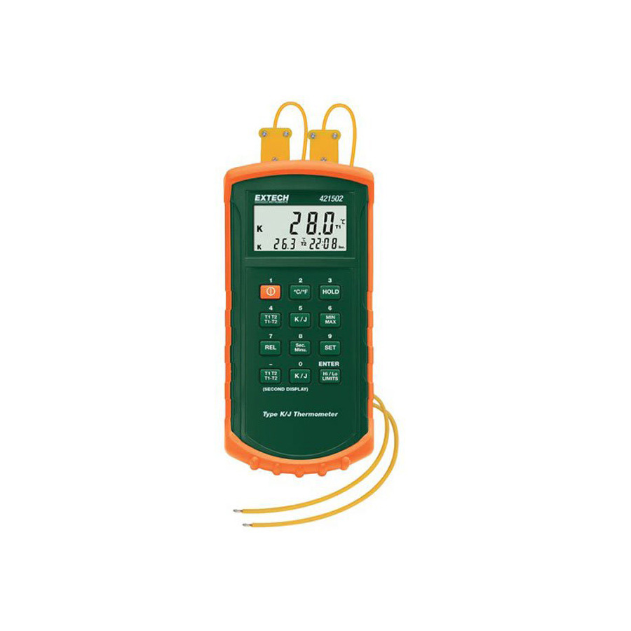 Extech 421502-NIST Type J/K Dual Input Thermometer with Alarm and NIST