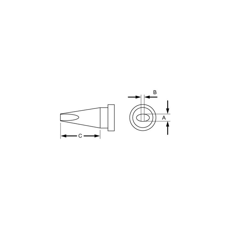 Weller T0054441499 Solder Tip, LTL, Chisel, 2.0mm/0.079", LT Series