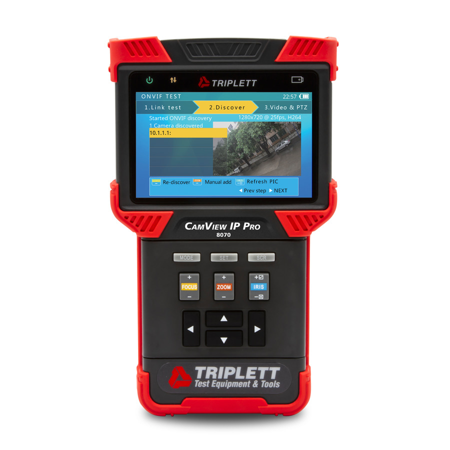 Triplett 8070 CamView IP Pro, 4" Ruggedized IP Security camera tester