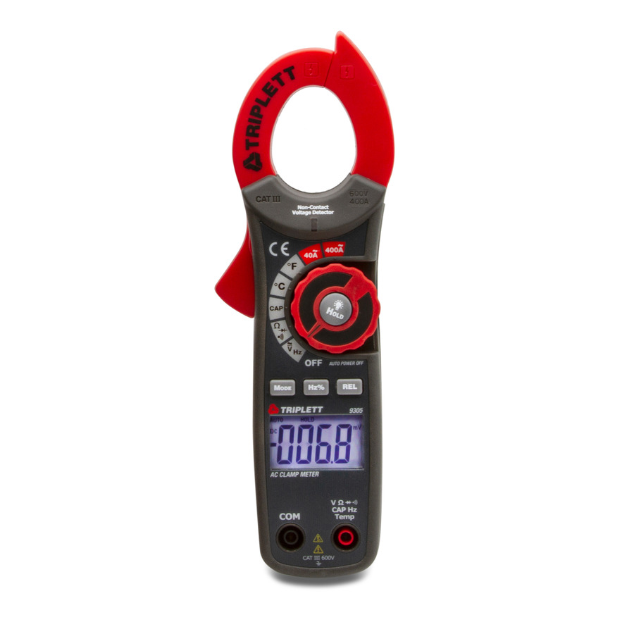 Triplett 9305 400A AC Clamp-On Meter w/ Temp., Cap., Freq.